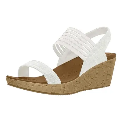 Skechers Cali Women's Beverlee Smitten Kitten Wedge Sandal Off-White C