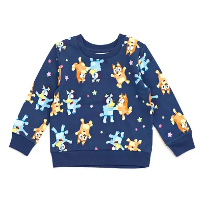 Bluey Bingo Toddler Girls French Terry Sweatshirt 5T Blue