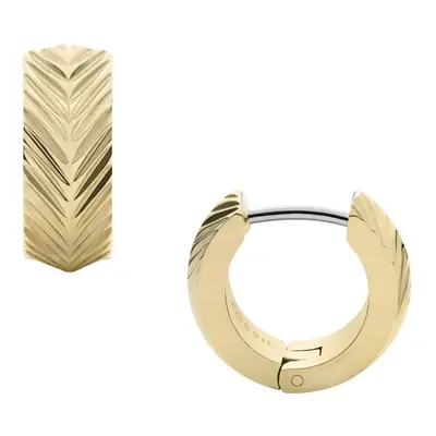 Fossil Women's Sadie Linear Texture Stainless Steel Huggie Hoop Earrin