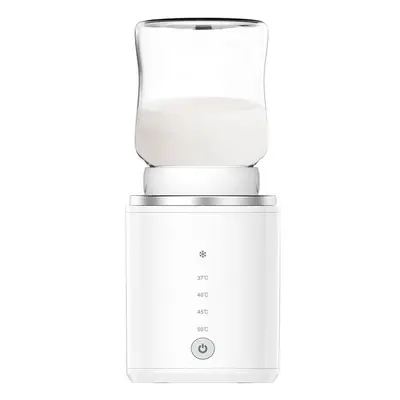 (White) Portable Baby Milk Bottle Warmer Wireless Milk Heater Defrosting & Heating Dual Modes Le