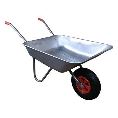 65 Litre 60kg Capacity Galvanised Metal Garden Wheelbarrow Pneumatic Tyre