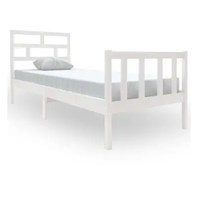 (white, x cm) vidaXL Bed Frame Bed Base Bedstead Bedroom Mattress Foundation Solid Wood Pine