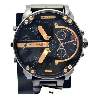 NEW DIESEL MR DADDY 2.0 DZ7312 57MM DIAL BLACK & ROSE GOLD MEN'S WATCH