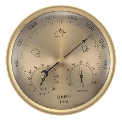 IN Gold Wall Hanging Weather Thermometer Barometer Pressure Gauge Hygrometer