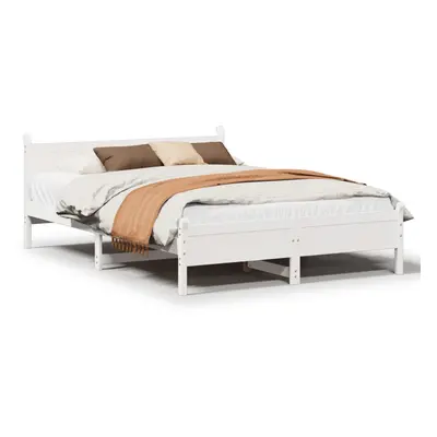 (white, x cm) vidaXL Bed Frame without Mattress Bed Base Bedstead Solid Wood Pine