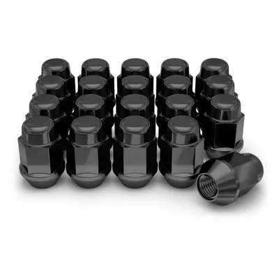 White Knight 1707SBK-20AM Black Chrome M12x1.50 Bulge Acorn Lug Nut, Pack