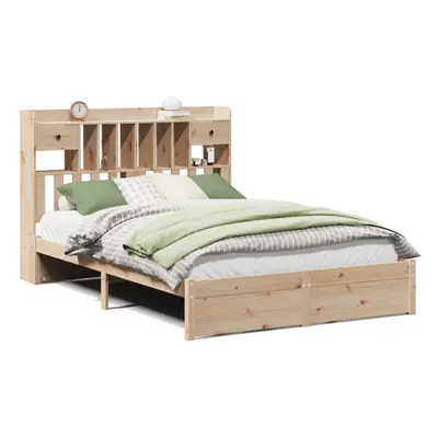 (natural, x cm) vidaXL Bookcase Bed without Mattress Bed Base Solid Wood Pine