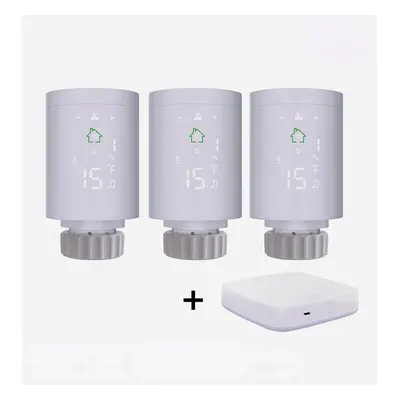 (Gateway+3pcs Controller) Smart Radiator Actuator Programmable Thermostatic Radiator Valve Tempe