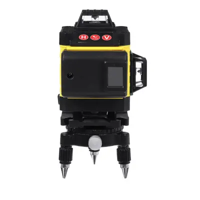 (US Plug, line) 12/16 Line 4D Laser Level Green Light Digital Self Leveling Rotary Measure with 