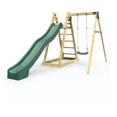 (Angel) Rebo Wooden Pyramid Activity Frame with Swings and 8.7ft Water Slide