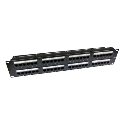 kenable 2U Patch Panel Cat5e RJ45 inch Rack Mountable Port & Back Bar