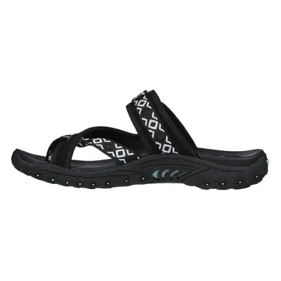 Skechers womens Reggae - Trailway Flip Flop Black US