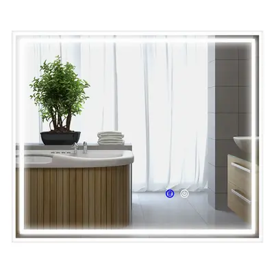 kleankin Dimmable Bathroom Mirror with LED Lights, Colours, Defogging Film