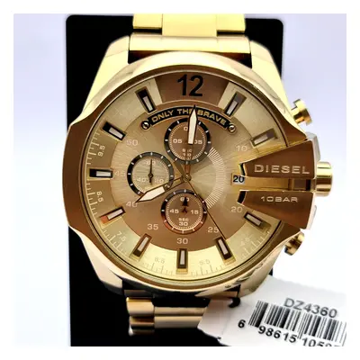 NEW DIESEL DZ4360 MENS MEGA CHEF YELLOW GOLD STAINLESS STEEL WATCH