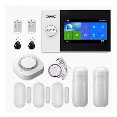 (UK Plug, Type 5) Alarm System 4.3 Inch Screen WIFI GSM GPRS Burglar Home Security With PIR Moti