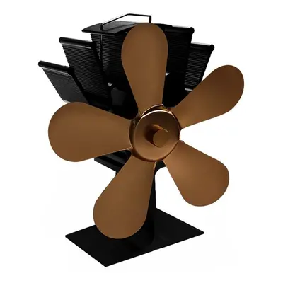 (Bronze) Blades Heaters Stove Fan Heat Powered Wood Stove Fan Silent Eco-Friendly Fireplace Fan 