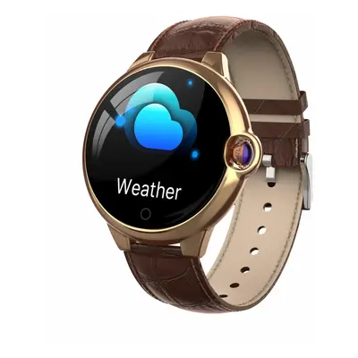 (Brown-leather) Sapphire Glass Screen Ultra-thin Body Heart Rate Sleep WhatsApp Reminder 45Days 