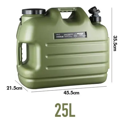 (25L Green) Outdoor Water Bucket with Faucet, Car Self-driving Tour, Drinks Beer Milk Storage Ta