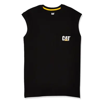 Caterpillar Cat trademark sleeveless pocket tee Black Large