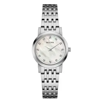 Bulova Ladies' Petite Classic Stainless Steel 2-Hand Quartz Watch Whi