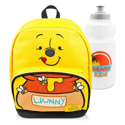 Winnie the Pooh Mini Backpack Set - Canvas Winnie the Pooh Backpack with Front Pocket Plus Bottl