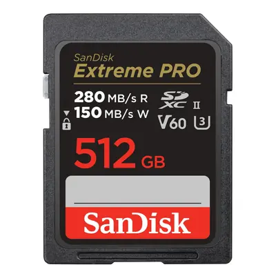 SanDisk 512GB Extreme PRO SDXC UHS-II Memory Card - C10 U3 V60 6K 4K UHD SD Card - SDSDXEP-512G-