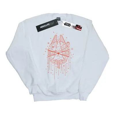 (3XL, White) Star Wars Mens Millennium Falcon Christmas Tree Delivery Sweatshirt