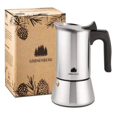 Groenenberg Espresso Maker | Moka Pot Induction | Cup stovetop Coffee Maker (200-300 ml) | Stain