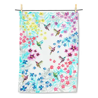 Abbott Collection 56KTBL04 Hummingbird Garden TeaTowel20x28 EA WhiteMulti