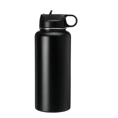 (Black) Women 946ML Portable Stainless Steel Thermos Vacuum Cup Outdoor Camping Traveling Water 