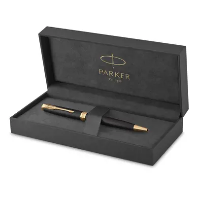 Parker Sonnet Ballpoint Pen | Matte Black Lacquer with Gold Trim | Medium Point Black Ink | Gift