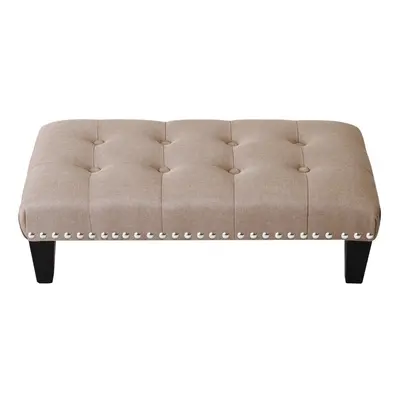 Linen Footstool Large Bench Seat Ottoman Pouffe Stool Footrest Chair 71x37x20cm