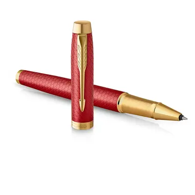 IM Rollerball Pen | Premium Red Lacquer with Gold Trim | Fine Point with Black Ink Refill | Gift