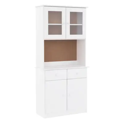 (white) vidaXL Highboard Sideboard Side Cabinet Storage Cabinet Solid Wood Pine ALTA