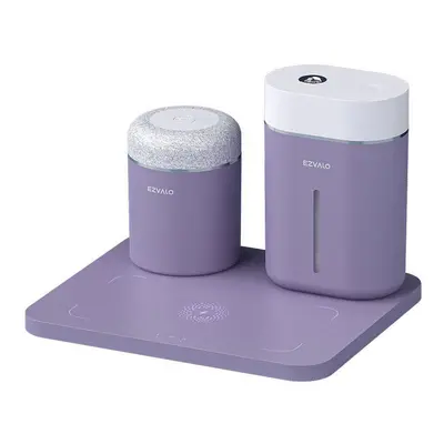 (Purple) Desktop Wireless Charging Bluetooth 5.0 Speaker Humidifier 10W MAX Fast Charge for Offi