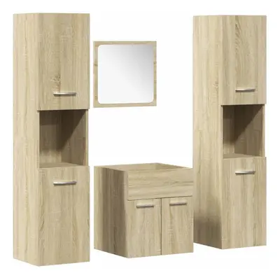 (sonoma oak, x 38.5 x cm) vidaXL Bathroom Furniture Set Sink Cabinet Engineered Wood