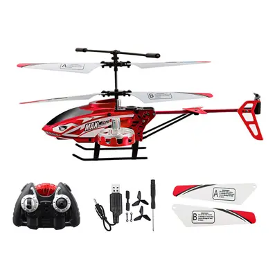 (Red) 4.5CH Electric Light USB Charging Remote Control RC Helicopter RTF for Children Outdoor To