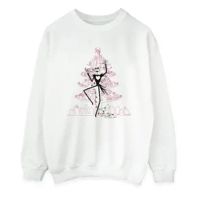 (4XL, White) Disney Womens/Ladies The Nightmare Before Christmas Tree Pink Sweatshirt