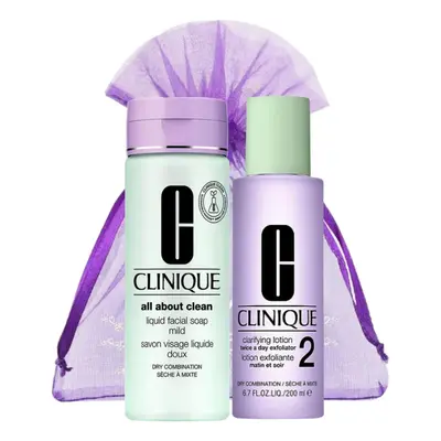 Clinique Liquid Facial Soap Mild All About Clean 200ml & Clinique Clarifying Lotion Dry Combinat