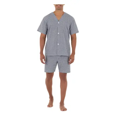 Fruit of the Loom Mens Broadcloth Short Sleeve Pajama Set WhiteNavy c