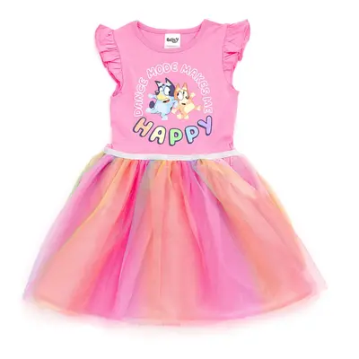 Bluey Bingo Toddler Girls Tulle Dress Pink 4T