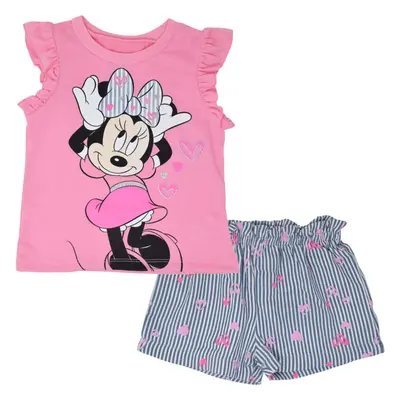 Disney Minnie Mouse Toddler Girls T-Shirt and Shorts Outfit Set Pink/B