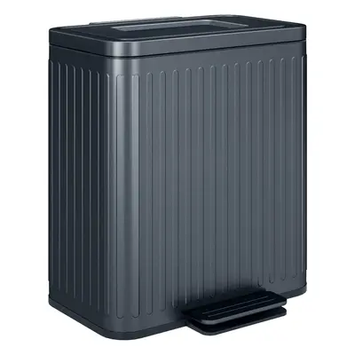 HOMCOM x 20L Double Rubbish Bin, Pedal Bin with Soft-Close Lid, Black