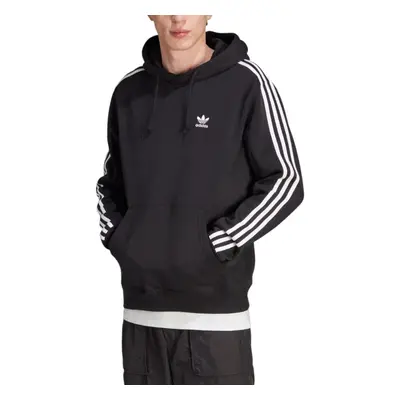 (Black, M) ADIDAS Originals 3-Stripes Mens Pullover Hoodie Sweatshirt