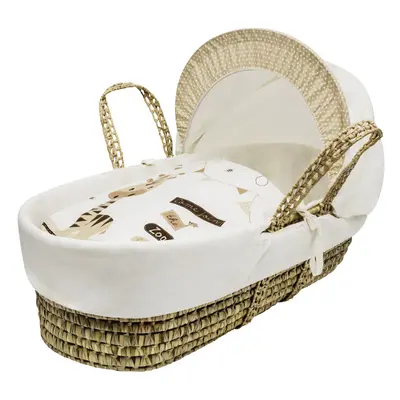 Zoo Time Palm Moses Basket With Mattress, Padded Liner And Hood