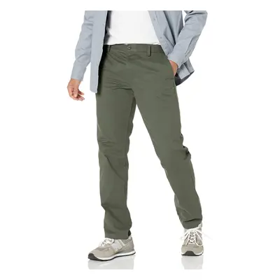 Mens Slim-Fit Wrinkle-Resistant Flat-Front chino Pant, Olive, 38W x 32L