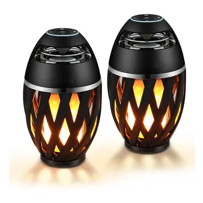 (2Pcs) Flame Bluetooth Speakers Torch Atmosphere Speaker Wireless Portable Outdoor Speaker with 