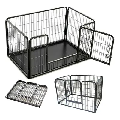 (S(93X61X63cm)) Dog Puppy Whelpin Pen, Heavy Duty Dog Playpen,Pet Playpen with Plastic Base Tray