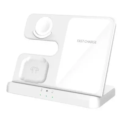 (White) Fast Qi Wireless Charger for iPhone, Samsung Galaxy S23, Smart Watch & Earphones