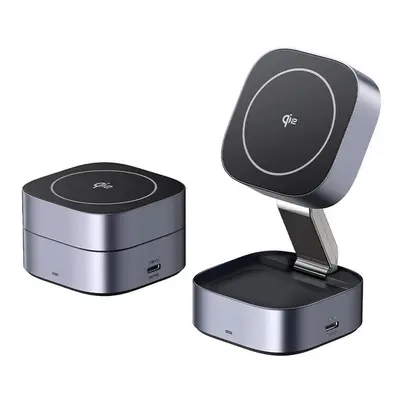 15W 2-in-1 Magnetic Wireless Charger Stand for iPhone, Samsung, Civi, Pura, AirPods & Apple Watc